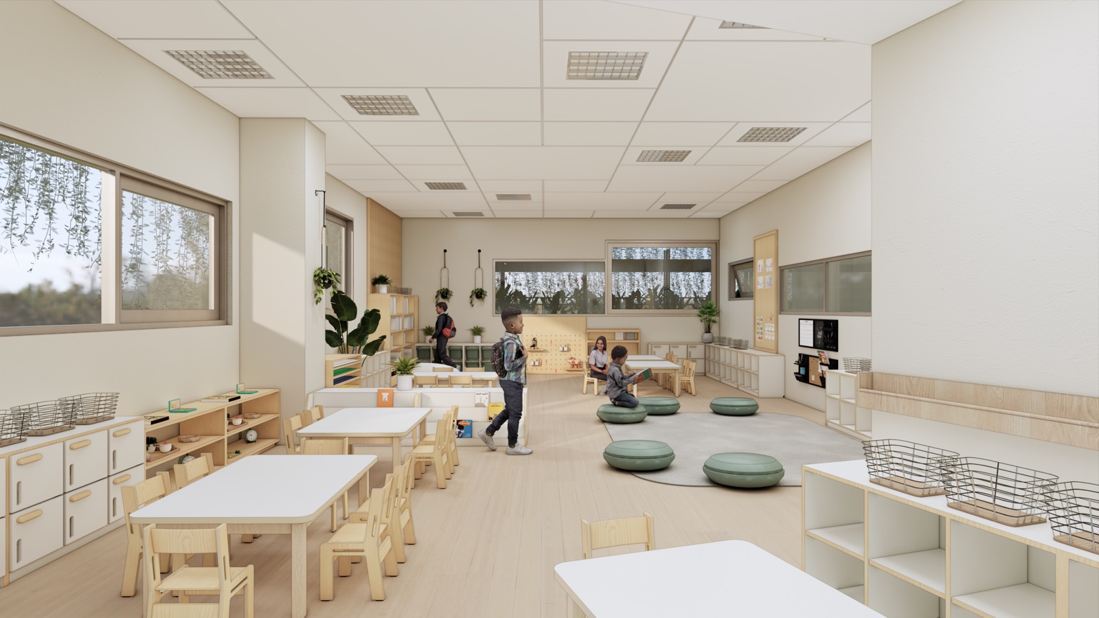 Render of the new Elementary campus — a classroom