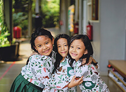 Green Montessori students